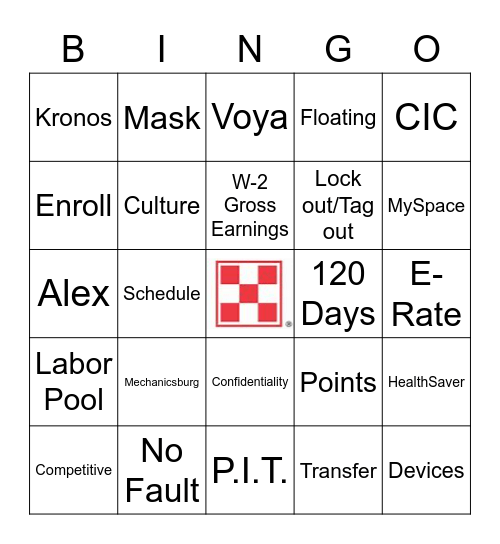 HR Policy Bingo Card