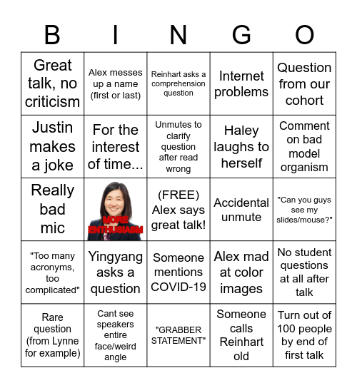 zoom bingo 2 Bingo Card