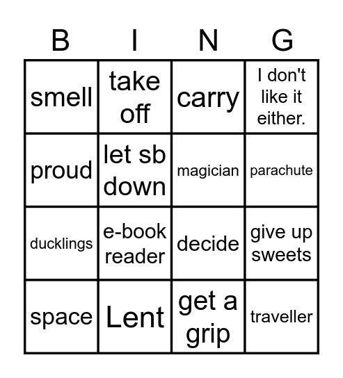 Review Bingo Card