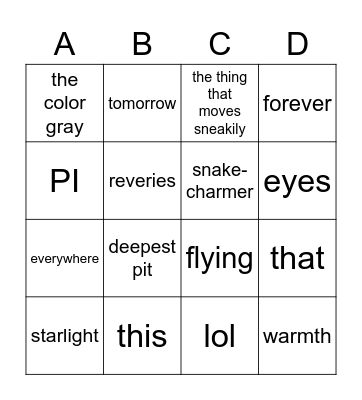 What's hidden in plain sight? Bingo Card