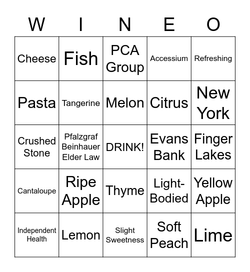 Heron Hill Winery Single Vineyard Riesling Bingo Card