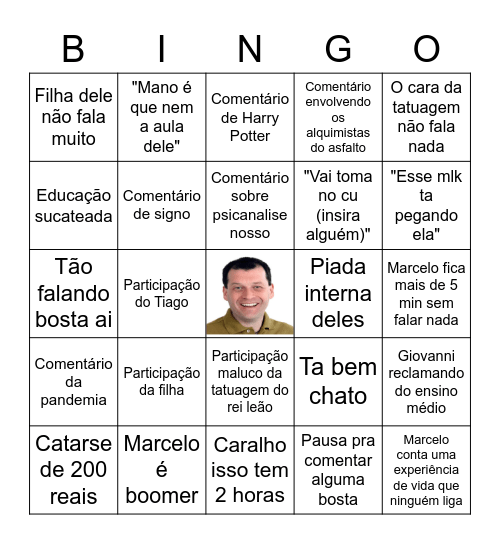 Bingo Do Marcelo Bingo Card