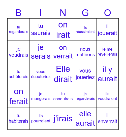 Add Le Conditionnel Bingo Card