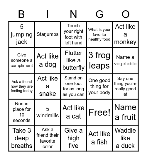 OT BINGO Card