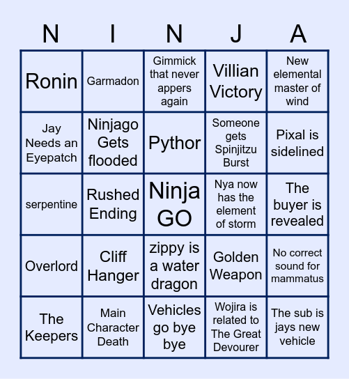 Seabound Bingo Card