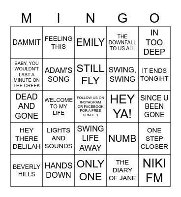 MINGO AT THE CHAMBER R2 Bingo Card