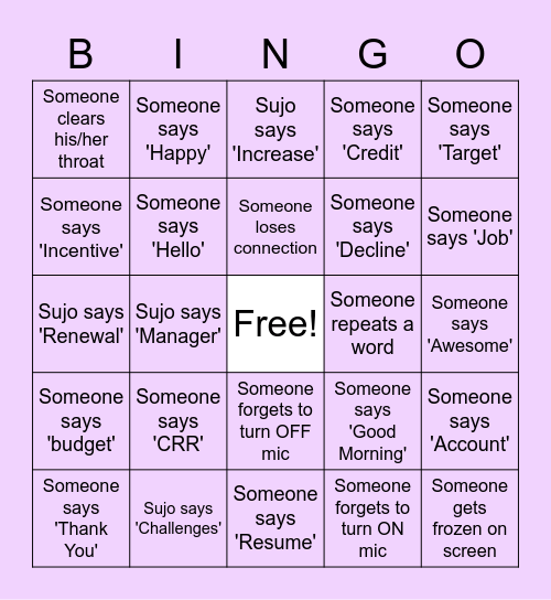 MONSTER Bingo Card