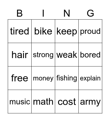 asl bing Bingo Card