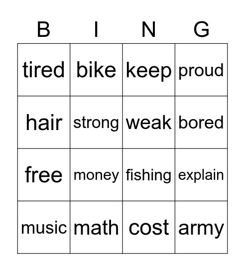 asl bing Bingo Card