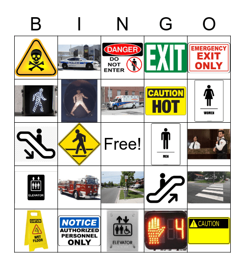 Community Signs and Helpers Bingo Card