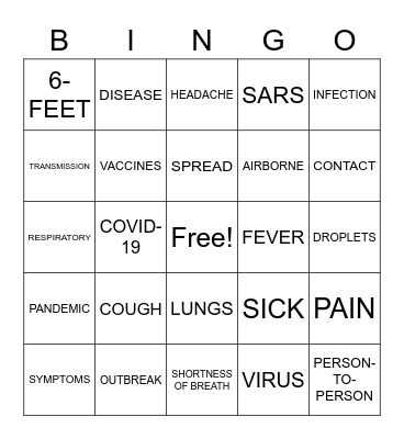 COVID-19 Bingo Card