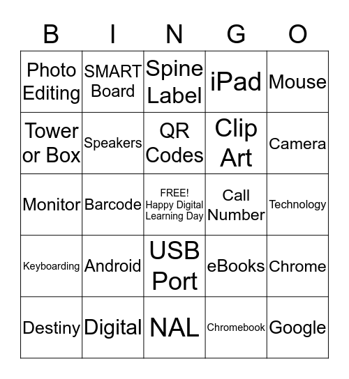 QR Scavenger Hunt Bingo Card