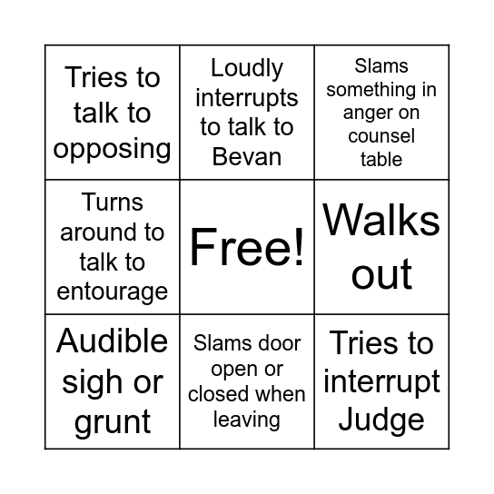 Burnette Bingo!! Bingo Card