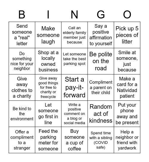 Thankful Tuesday Bingo Card