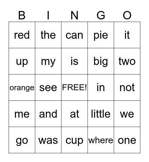 Terrific Spelling  Bingo Card