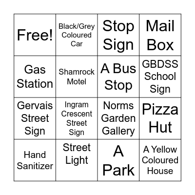 Scavenger Hunt Bingo! Bingo Card