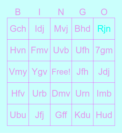 Code bingo Card