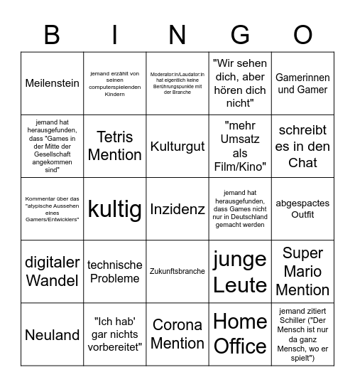 DCP 2021 Bingo Card