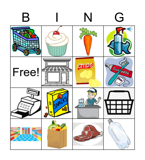 Grocery Bingo Card