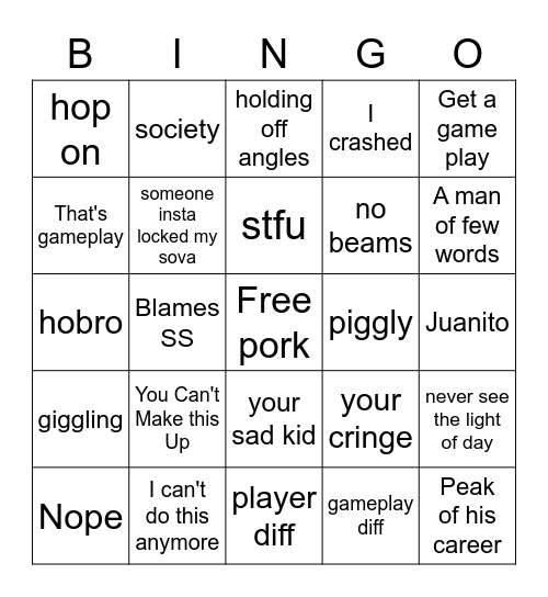 Amaan Khan Bingo Card