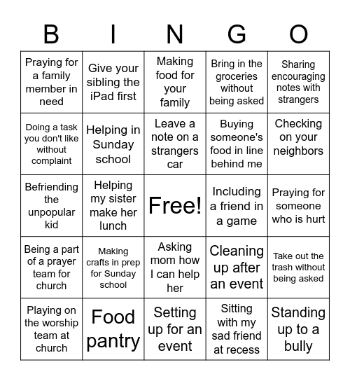 Radiate Red: Serving Bingo Card