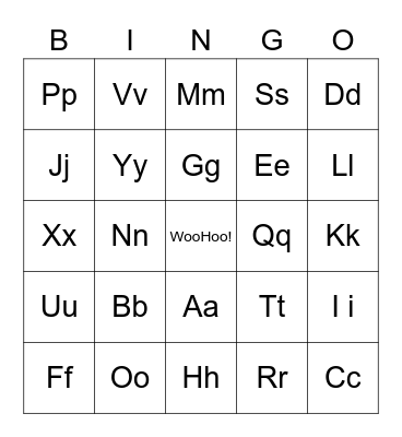 Alphabet BINGO! Bingo Card