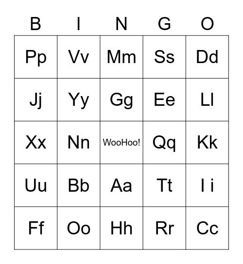 Alphabet BINGO! Bingo Card