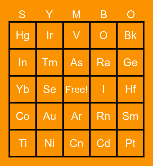 CHEMISTRY Bingo Card