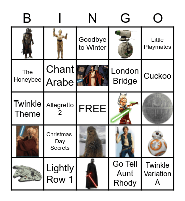 Suzuki Book 1 Star Wars Bingo Card