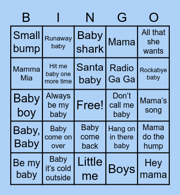 Claire's Baby Shower Bingo! Bingo Card