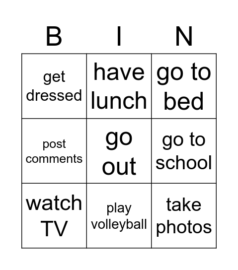 JOJ Bingo Card