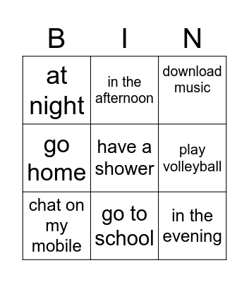 JOJ Bingo Card