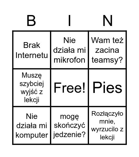 Aro bingo Card