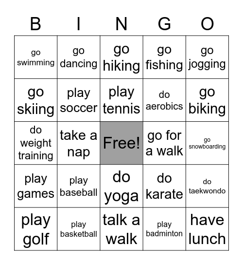 Unit 05 Bingo Card