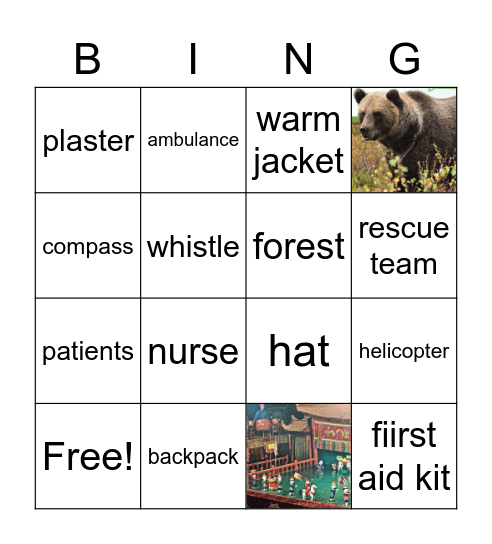 Look 5 Unit 10 Bingo Card