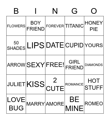 Valentine's Day Bingo Card