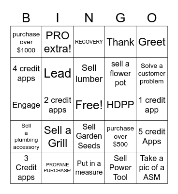 Spring Fling Bingo Card