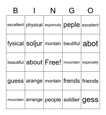 Challenge 7.1-7.3 HFW Bingo Card