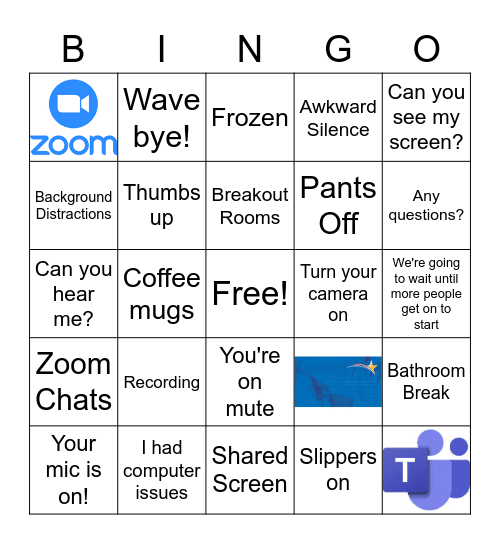 Zoom Bingo Card