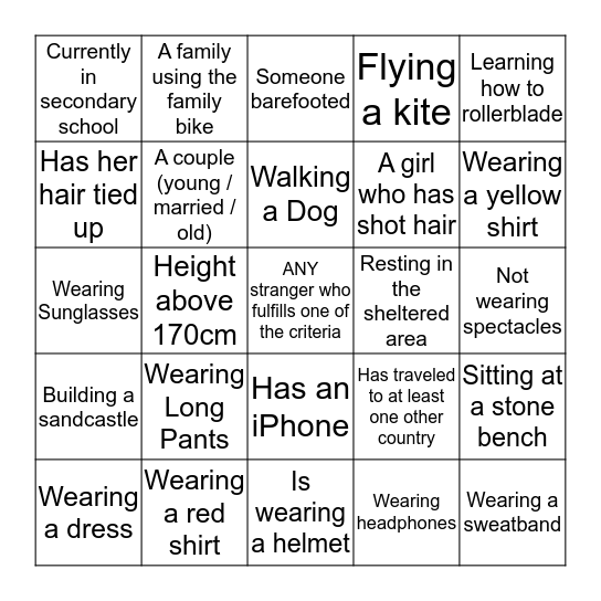 Human Bingo! Bingo Card