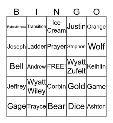 BLUE & GOLD Bingo Card