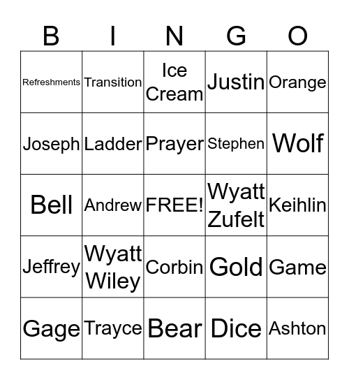 BLUE & GOLD Bingo Card