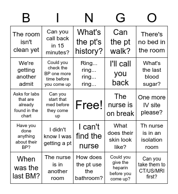 TYRING TO GIVE REPORT BINGO Card