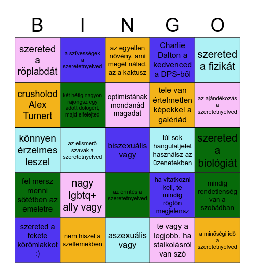 Ki lennél Nándiéktól? :) Bingo Card