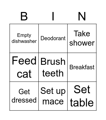Today Bingo Card