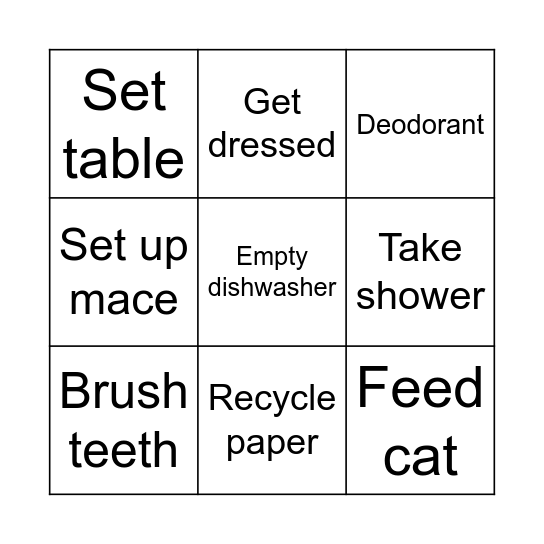 Today Bingo Card