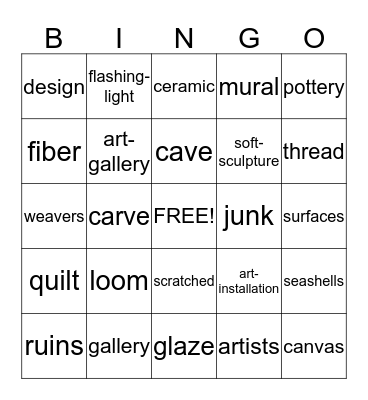 Art Around Us Bingo Card