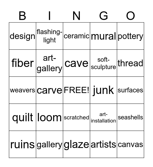 Art Around Us Bingo Card