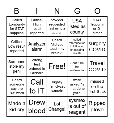 Lab Week 2021 Bingo Card