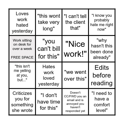 "I think someday you'll be a good attorney" Bingo Card